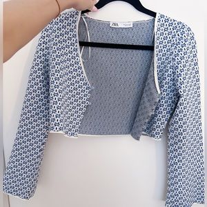 Zara bell sleeve cardi/ long sleeve top